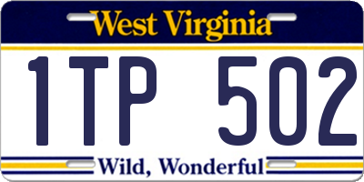 WV license plate 1TP502