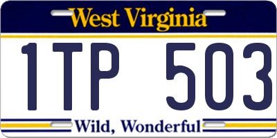 WV license plate 1TP503