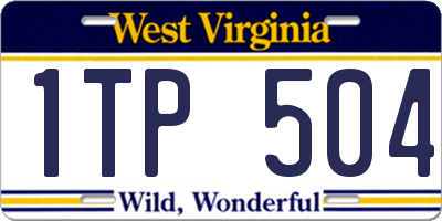 WV license plate 1TP504