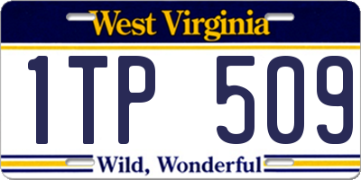 WV license plate 1TP509