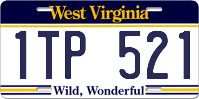 WV license plate 1TP521