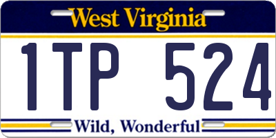 WV license plate 1TP524