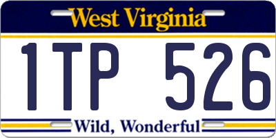 WV license plate 1TP526