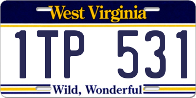 WV license plate 1TP531