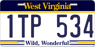 WV license plate 1TP534