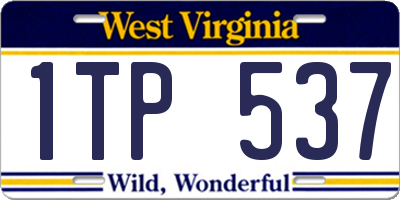WV license plate 1TP537