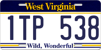 WV license plate 1TP538