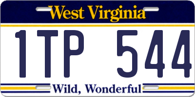 WV license plate 1TP544