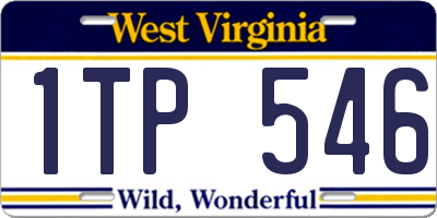 WV license plate 1TP546