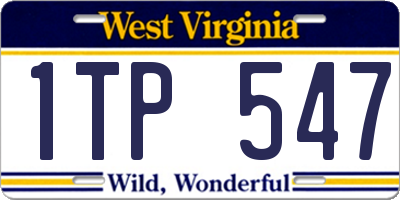 WV license plate 1TP547