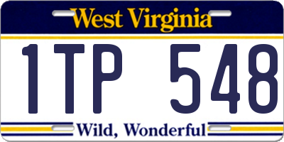 WV license plate 1TP548