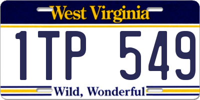 WV license plate 1TP549