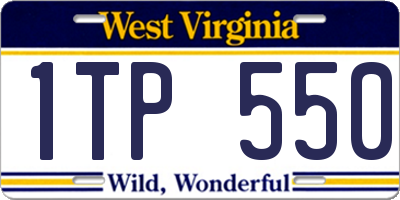 WV license plate 1TP550