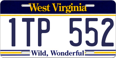 WV license plate 1TP552