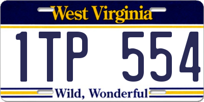 WV license plate 1TP554