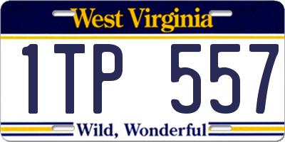 WV license plate 1TP557