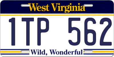 WV license plate 1TP562