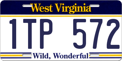 WV license plate 1TP572