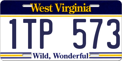 WV license plate 1TP573