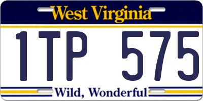 WV license plate 1TP575