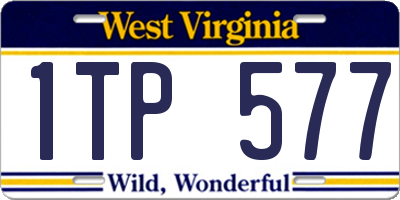 WV license plate 1TP577