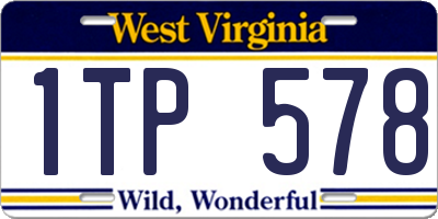WV license plate 1TP578