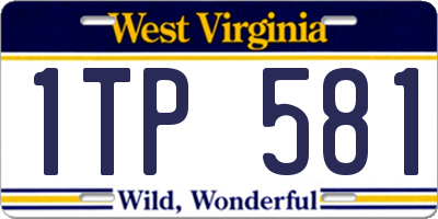 WV license plate 1TP581