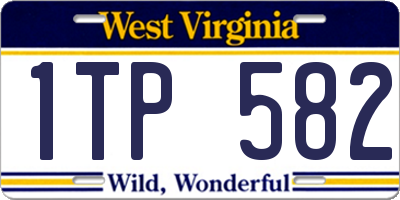 WV license plate 1TP582