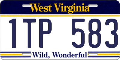 WV license plate 1TP583