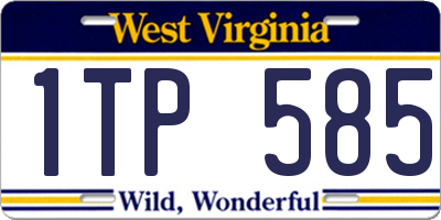 WV license plate 1TP585