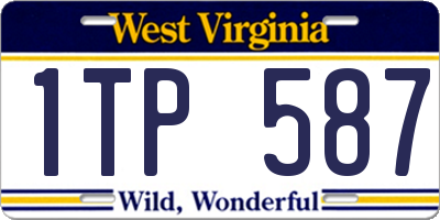 WV license plate 1TP587