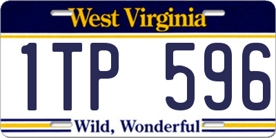 WV license plate 1TP596