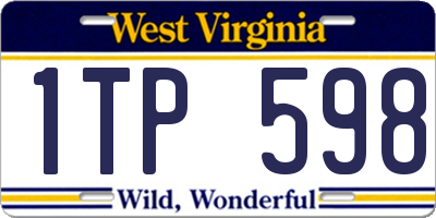 WV license plate 1TP598