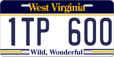 WV license plate 1TP600