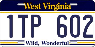 WV license plate 1TP602