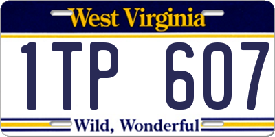 WV license plate 1TP607