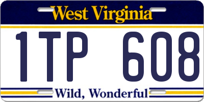 WV license plate 1TP608