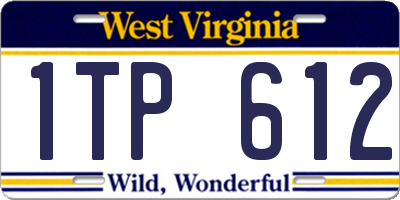 WV license plate 1TP612