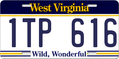 WV license plate 1TP616