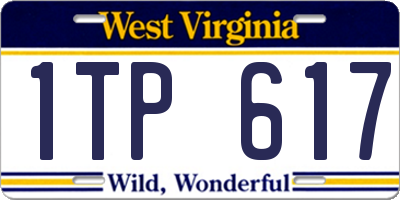 WV license plate 1TP617