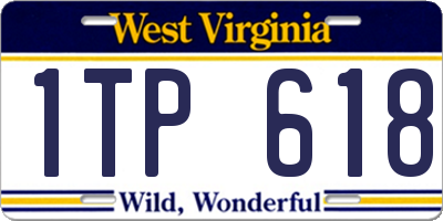 WV license plate 1TP618