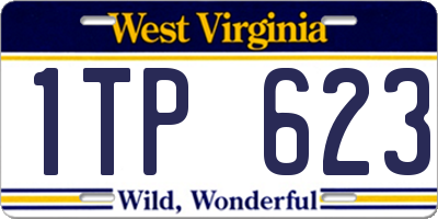 WV license plate 1TP623