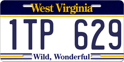 WV license plate 1TP629