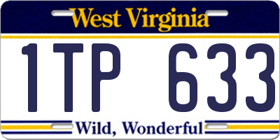 WV license plate 1TP633
