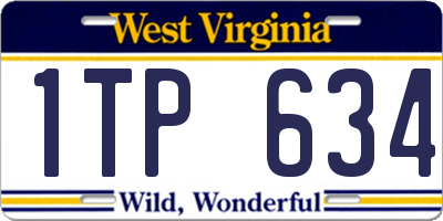 WV license plate 1TP634