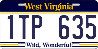 WV license plate 1TP635
