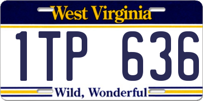 WV license plate 1TP636