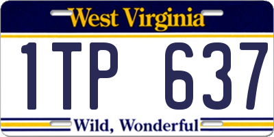 WV license plate 1TP637