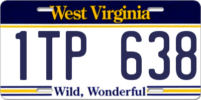 WV license plate 1TP638