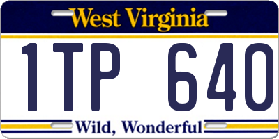 WV license plate 1TP640
